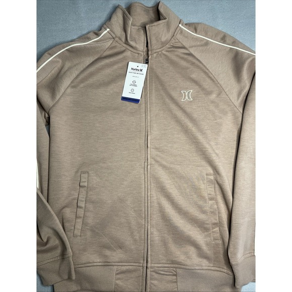 Hurley Other - Hurley Exist Track Jacket - NWT Mens Size Small Cocoa / White Stripe